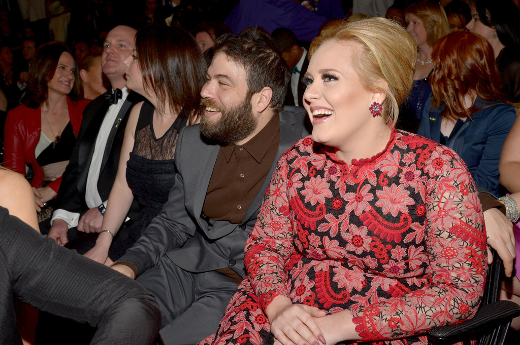 Simon Konecki i Adele podczas gali Grammy 2013