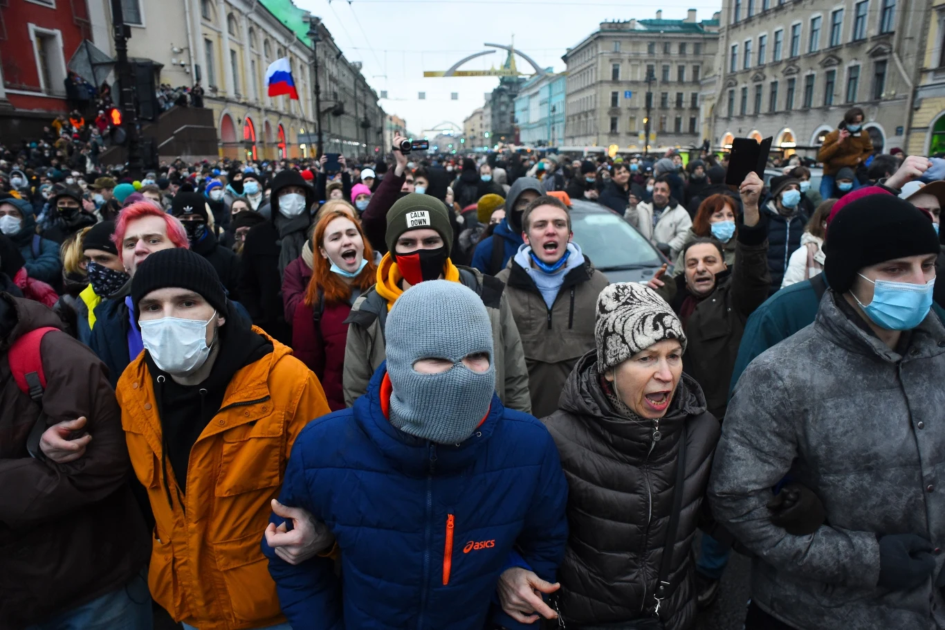 W czasie demonstracji zatrzymana została Julia Nawalna, żona aresztowanego opozycjonisty. 