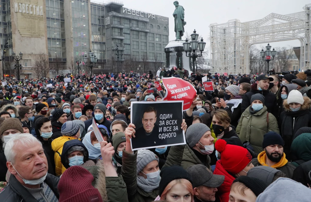 Manifestacje poparcia dla Nawalnego