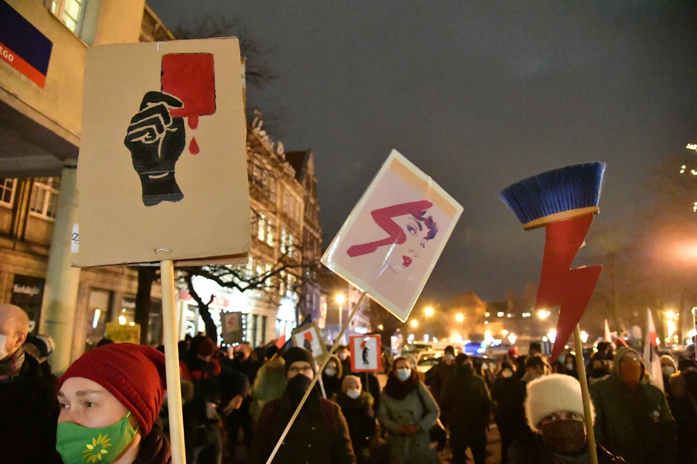 Protestujący na ulicach Gdańska