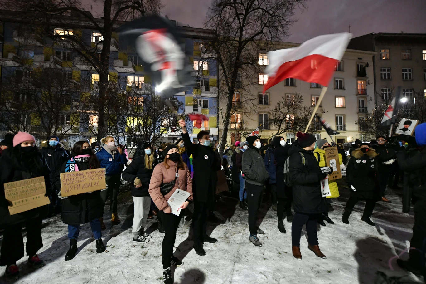 Protestujący w Krakowie