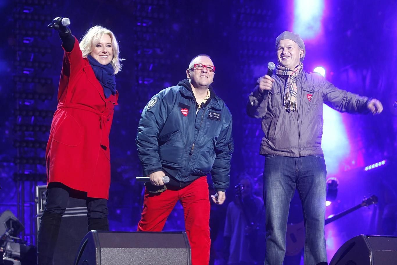 Agata Młynarska, Jerzy Owsiak i Irek Bieleninik w 2012 roku