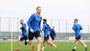 Bartosz Salamon podczas treningu Lecha Poznań w Belek