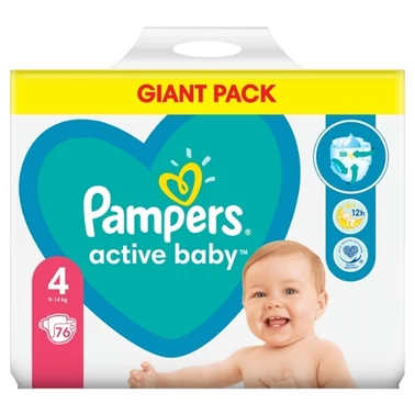 Pampers Active Baby 4, 76 Pieluszek,9kg - 14kg - 7