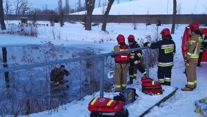 Akcja poszukiwania mężczyzny w stawie w Słupsku