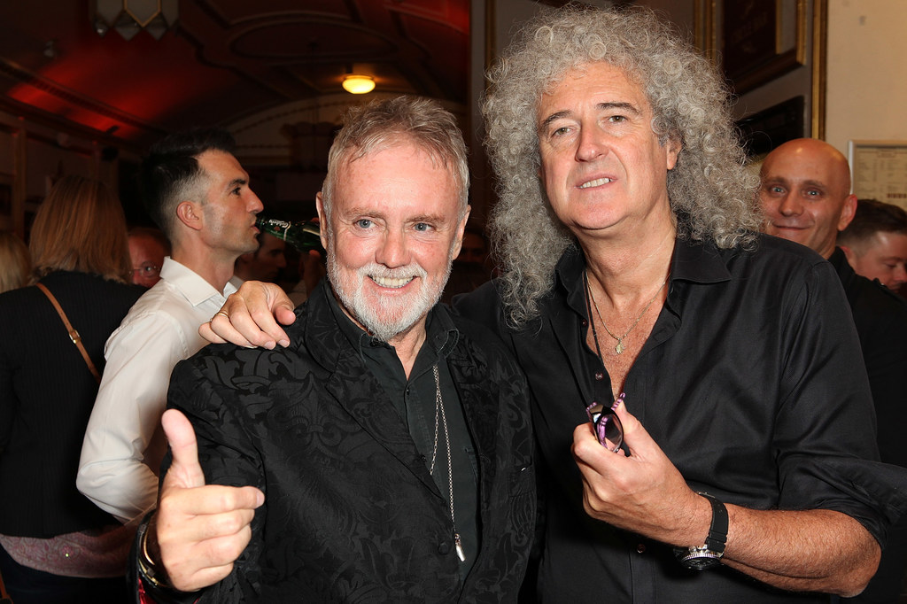 Roger Taylor i Brian May po ostatnim przedstawieniu "We Will Rock You" (2014 r.)