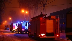 Akcja gaśnicza pożaru w archiwum urzędu miasta w Krakowie