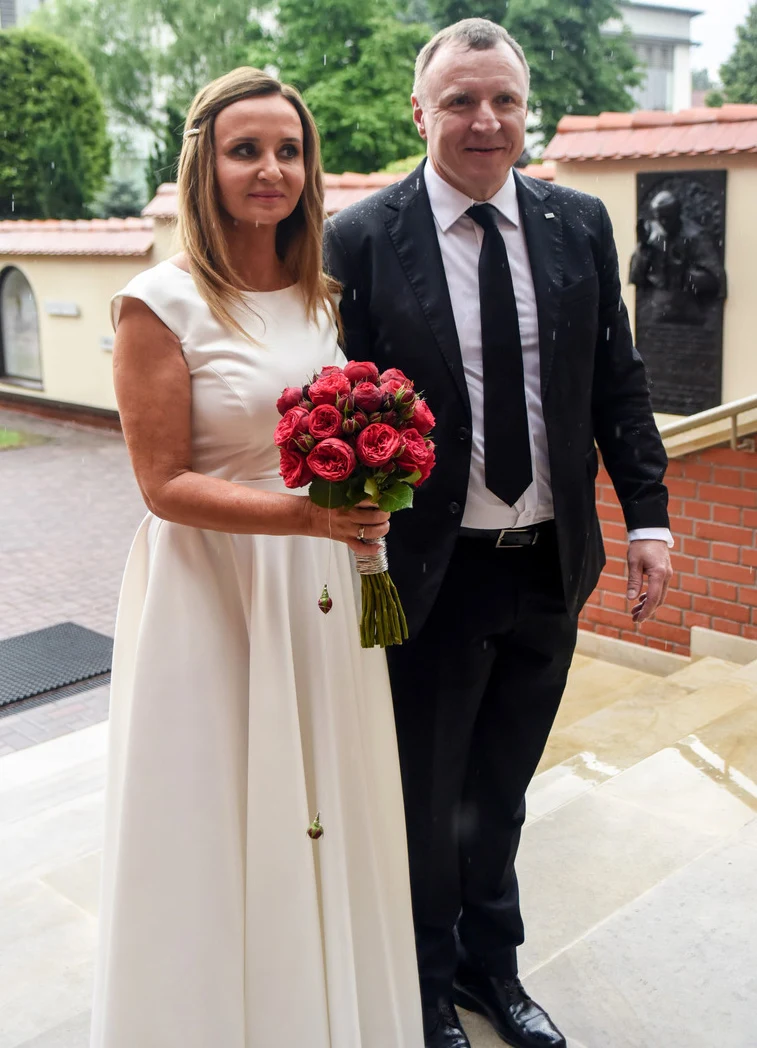 Joanna Klimek i Jacek Kurski w dniu ślubu Joanna Klimek i Jacek Kurski w dniu ślubu