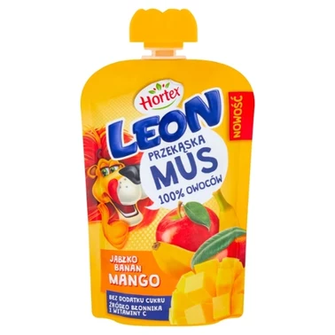 Hortex Leon i Przyjaciele Mus owocowy jabłko banan mango 100 g - 2