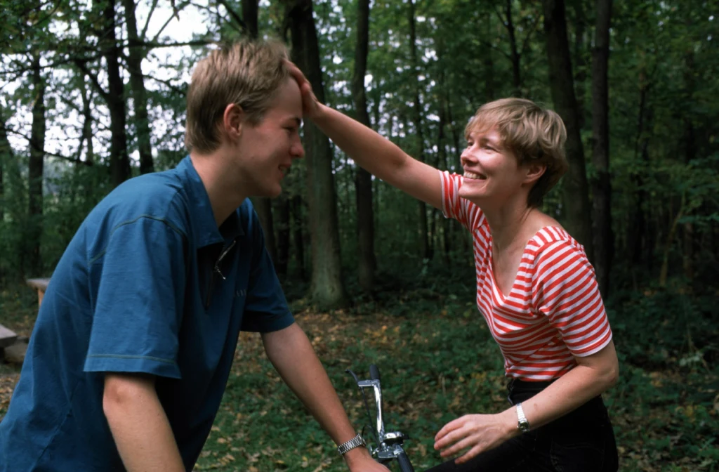 Grażyna Padé z synem 