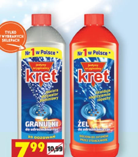 Granulki do udrażniania rur Kret