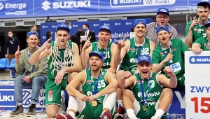Enea Zastal BC Zielona Góra ze złotymi medalami. Fot. Andrzej Romański 