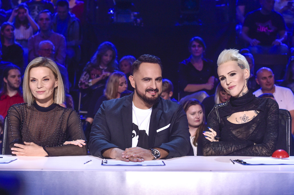 Małgorzata Foremniak, Agustin Egurrola i Agnieszka Chylińska w programie "Mam talent"