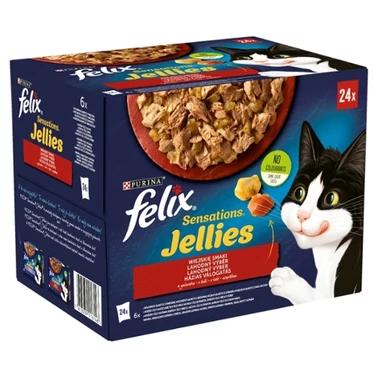 Felix Sensations Jellies Karma dla kotów wiejskie smaki w galaretce 2,04 kg (24 x 85 g) - 1