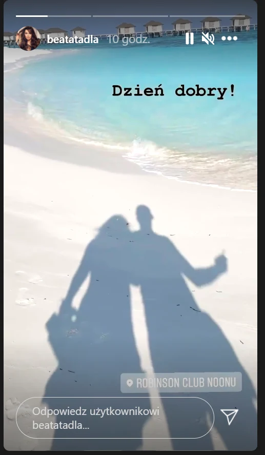 Beata Tadla podczas podróży poślubnej na Malediwach Beata Tadla podczas podróży poślubnej na Malediwach