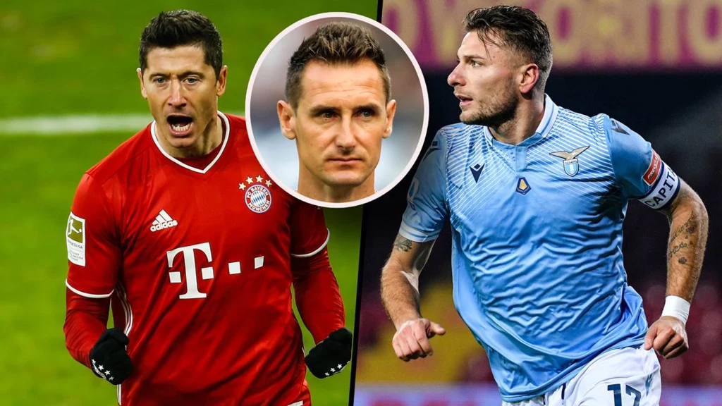 Lewandowski (po lewej), Immobile (po prawej), Klose (w środku)