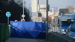 Miejsce wypadku na ulicy Grójeckiej w Warszawie 