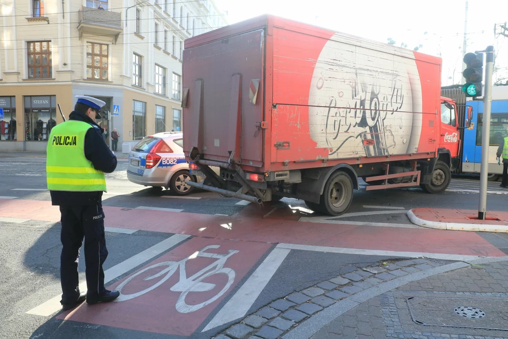 Potrącenie rowerzysty przy skręcie w prawo