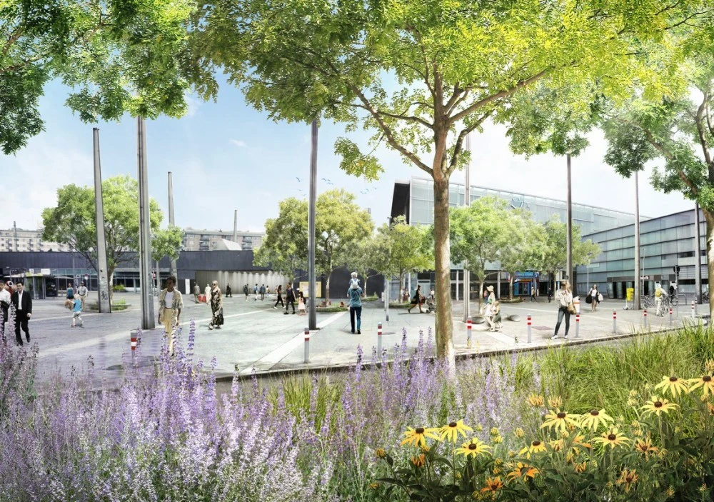 Wizualizacja placu Praterstern po renowacji 