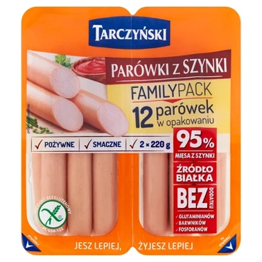 Tarczyński Family Pack Parówki premium z szynki 440 g (2 x 220 g) - 1