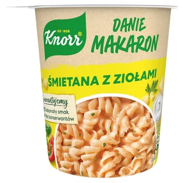 Knorr Danie makaron śmietana z ziołami 59 g - 2