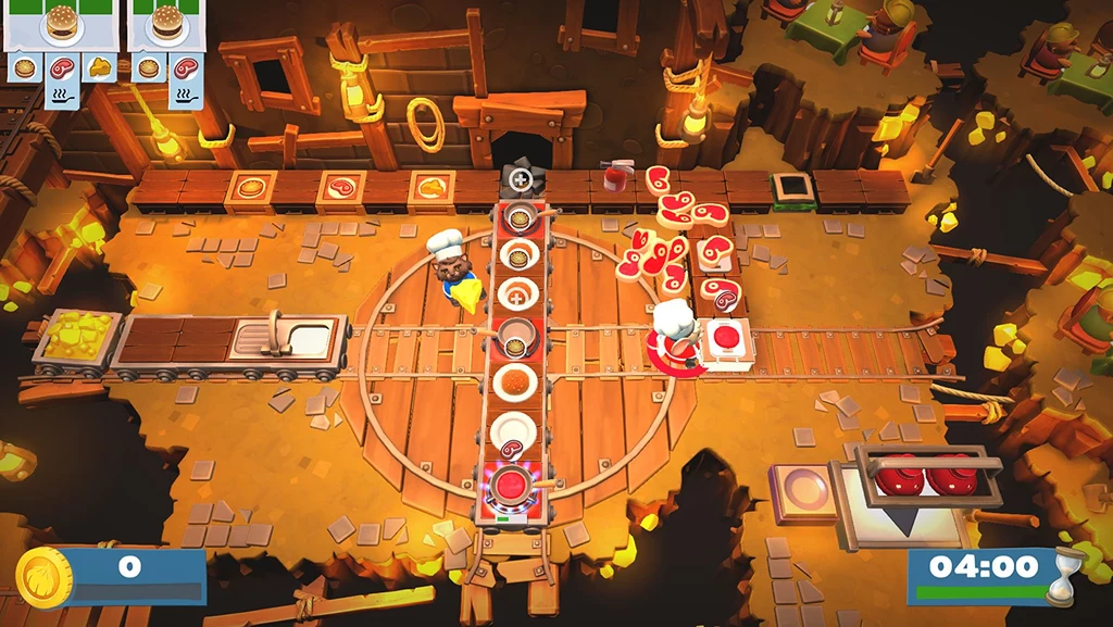 Overcooked 2 Przenieś się do Cebulowego Królestwa i staw czoła armii nieumarłego chleba. Brzmi poważnie, ale Overcooked 2 to pełna poczucia humoru zabawa w gotowanie. Gracze muszą ze sobą współpracować, przygotowując najróżniejsze potrawy dla wygłodniałych klientów. Wymaga to od nich nie tylko zręcznych palców, ale także utrzymania odpowiednio szybkiego tempa - każde zadanie wykonujemy na czas! Jednocześnie w Overcooked 2 mogą się bawić nawet cztery osoby. Overcooked 2 Przenieś się do Cebulowego Królestwa i staw czoła armii nieumarłego chleba. Brzmi poważnie, ale Overcooked 2 to pełna poczucia humoru zabawa w gotowanie. Gracze muszą ze sobą współpracować, przygotowując najróżniejsze potrawy dla wygłodniałych klientów. Wymaga to od nich nie tylko zręcznych palców, ale także utrzymania odpowiednio szybkiego tempa - każde zadanie wykonujemy na czas! Jednocześnie w Overcooked 2 mogą się bawić nawet cztery osoby.