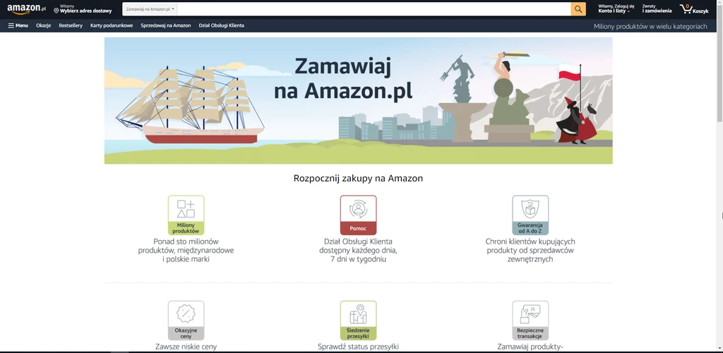 Amazon.pl - podstrona przygotowana na start polskiej wersji serwisu