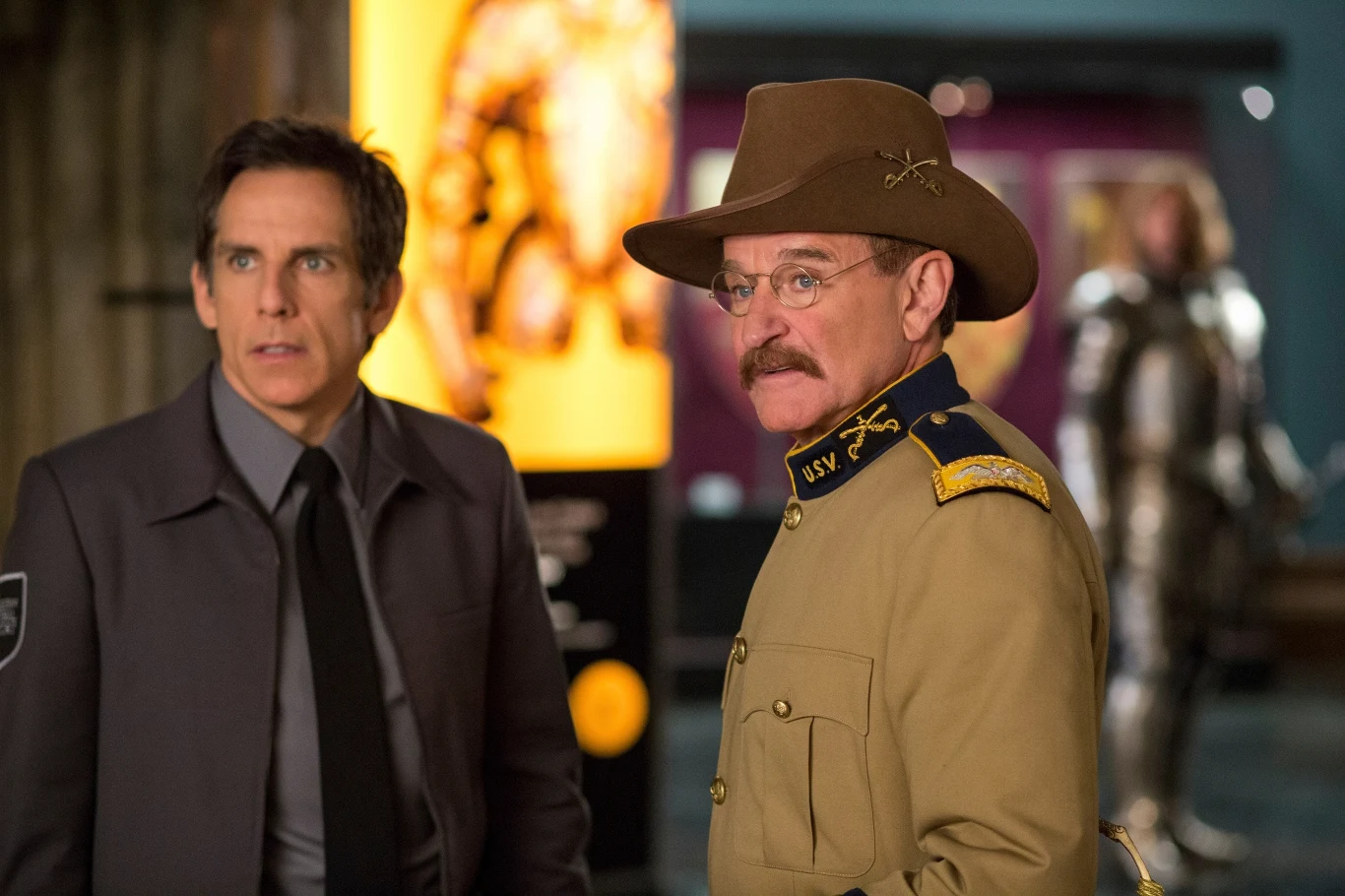Ben Stiller i Robin Williams w filmie "Noc w muzeum. Tajemnica grobowca"