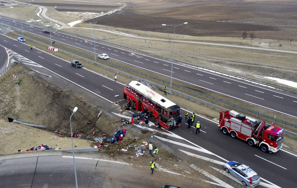 Miejsce tragicznego wypadku na autostradzie A4. Miejsce tragicznego wypadku na autostradzie A4.