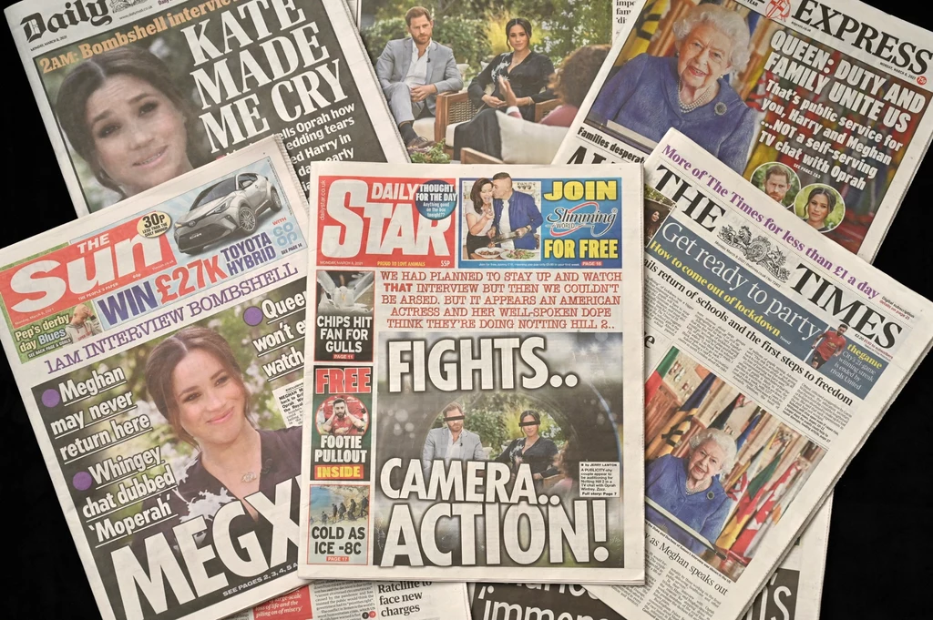Okładki brytyjskich gazet po wywiadzie księcia Harry'ego i Meghan Markle Okładki brytyjskich gazet po wywiadzie księcia Harry'ego i Meghan Markle