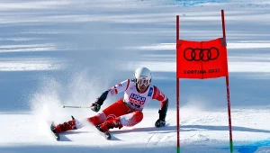 Magdalena Łuczak podczas zjazdu.