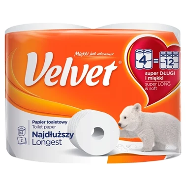 Velvet Najdłuższy Papier toaletowy 4 rolki - 6