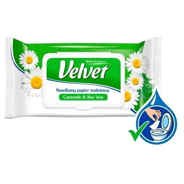 Velvet Camomile & Aloe Vera Nawilżany papier toaletowy 48 sztuk - 6