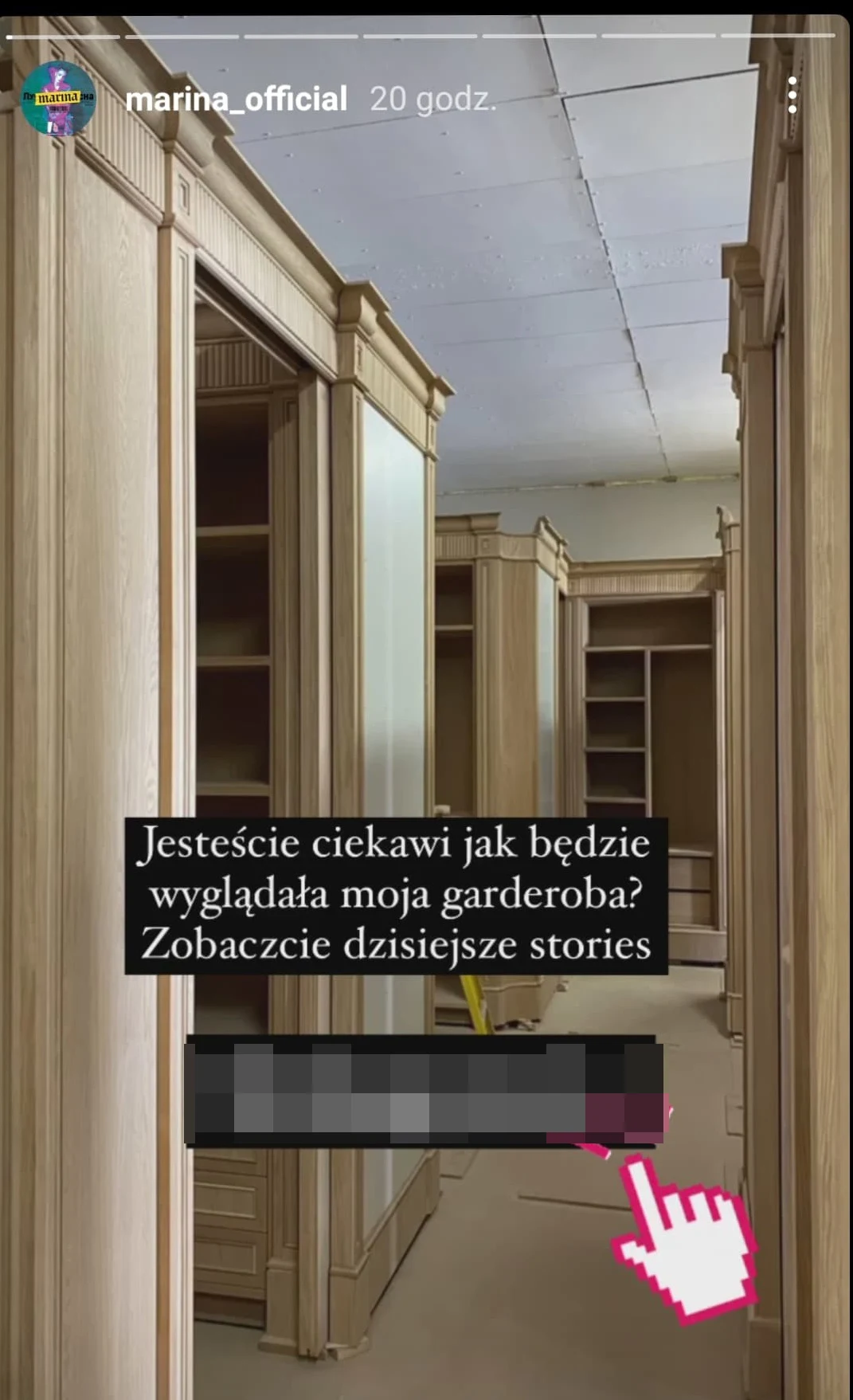 Screen z Instastory Mariny Łuczenko-Szczęsnej/ @marina_official