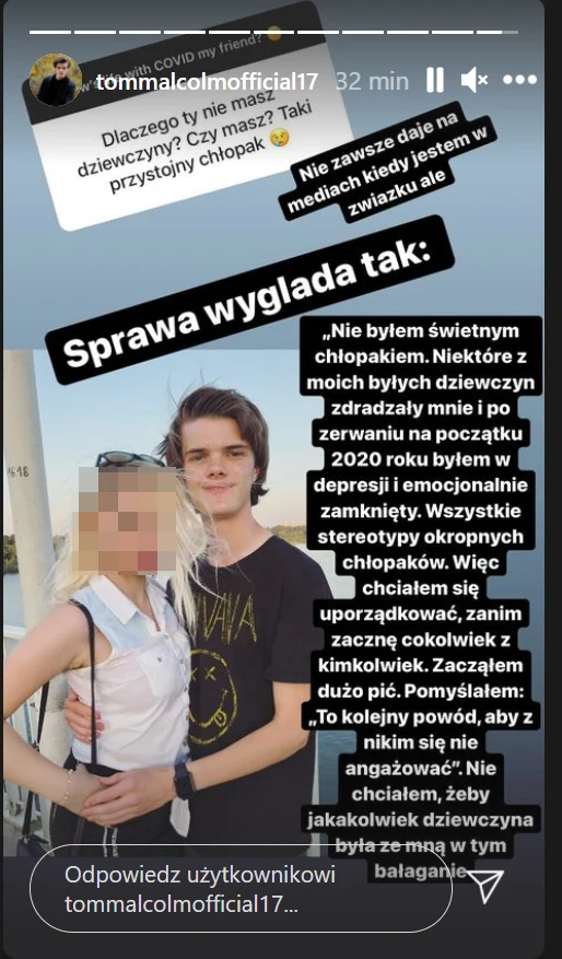 Screen pochodzący z profilu syna Moniki Zamachowskiej - https://www.instagram.com/tommalcolmofficial17/?hl=pl 