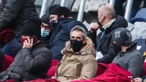 Trener Paulo Sousa na meczu Pogoni Szczecin