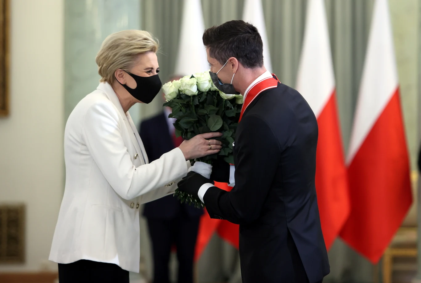 Pierwsza Dama Agata Kornhauser-Duda i Robert Lewandowski.