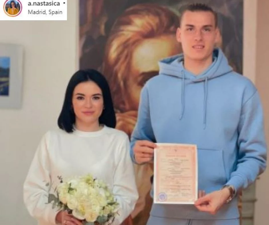 Andrij Łunin wziął ślub ze swoją wybranką Anastasią Tamazową/ Źródło: Instagram