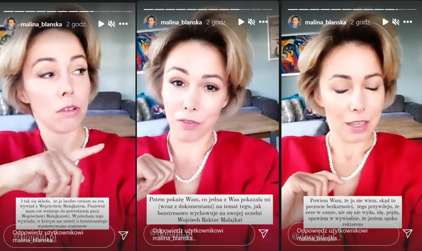 Malina Blańska zapowiada, że to nie koniec afery! (Screen: instagram.com/malina_blanska/) Malina Blańska zapowiada, że to nie koniec afery! (Screen: instagram.com/malina_blanska/)