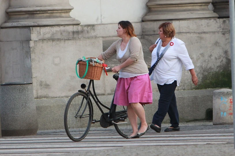 Anna Komorowska z córkami na obiedzie