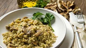 Risotto z grzybami i serem 