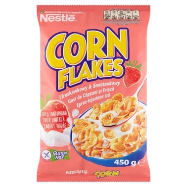 Nestlé Corn Flakes Chrupiące płatki kukurydziane smak truskawkowy & śmietankowy 450 g - 2