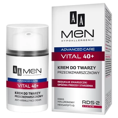 AA Men Advanced Care Vital 40+ Krem do twarzy przeciwzmarszczkowy 50 ml - 1