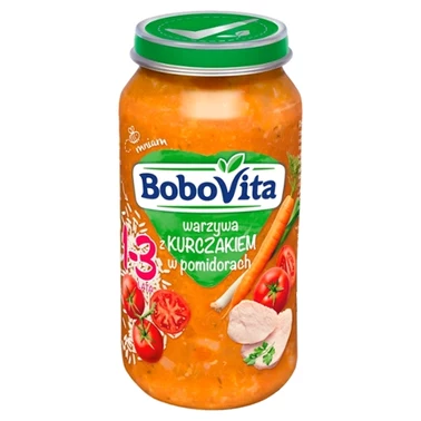 BoboVita Warzywa z kurczakiem w pomidorach po 12 miesiącu 250 g - 3