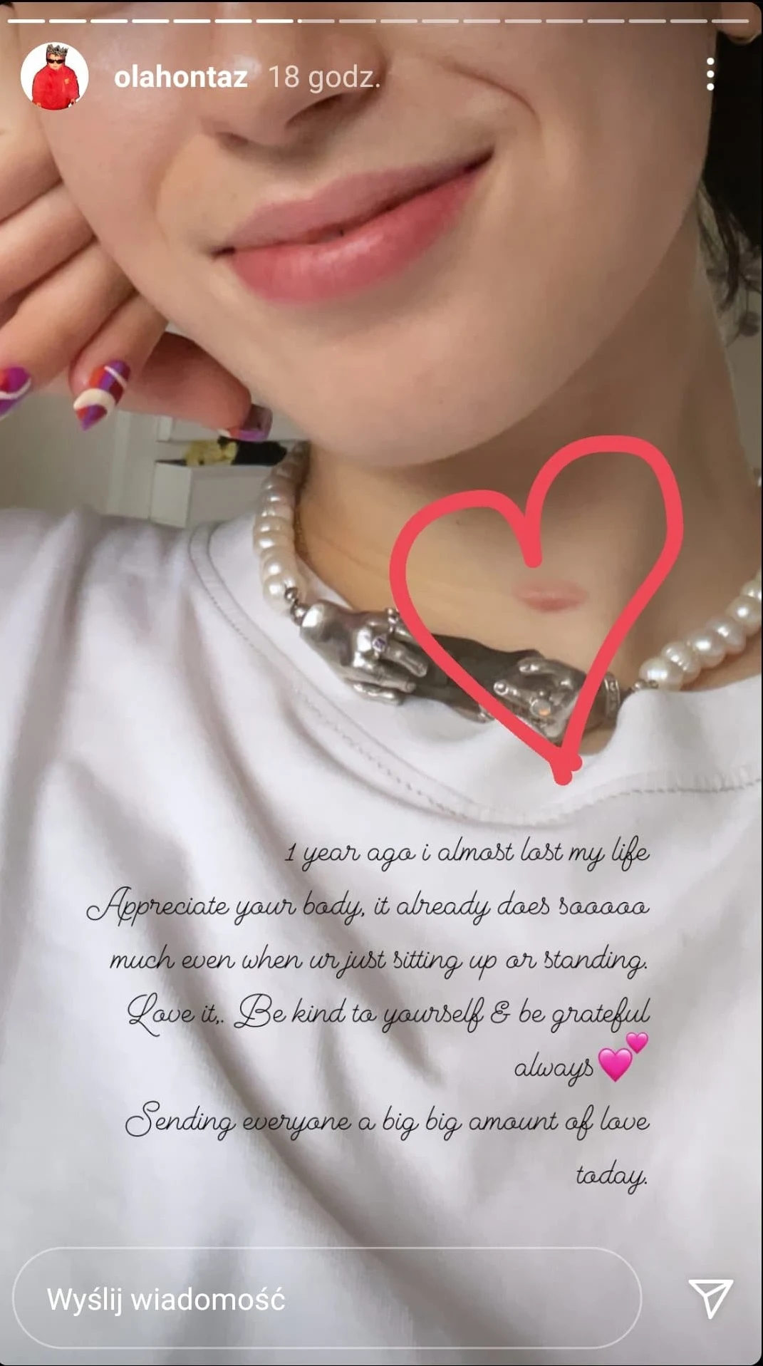 Screen z profilu @olahontaz na Instagramie.