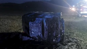 Miejsce tragicznego wypadku w gminie Moskorzew w powiecie włoszczowskim