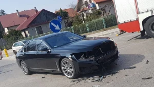 Rozbite bmw, które brało udział w kolizji w Bełżycach