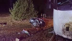 Zdjęcie z miejsca wypadku fot. OSP Zamienie