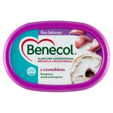 Benecol Kremowy serek twarogowy bez laktozy z czosnkiem 120 g - 1