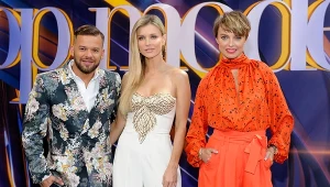 Kobieca część jury - Joanna Krupa i Katarzyna Sokołowska oraz wspierający kandydatów Michał Piróg